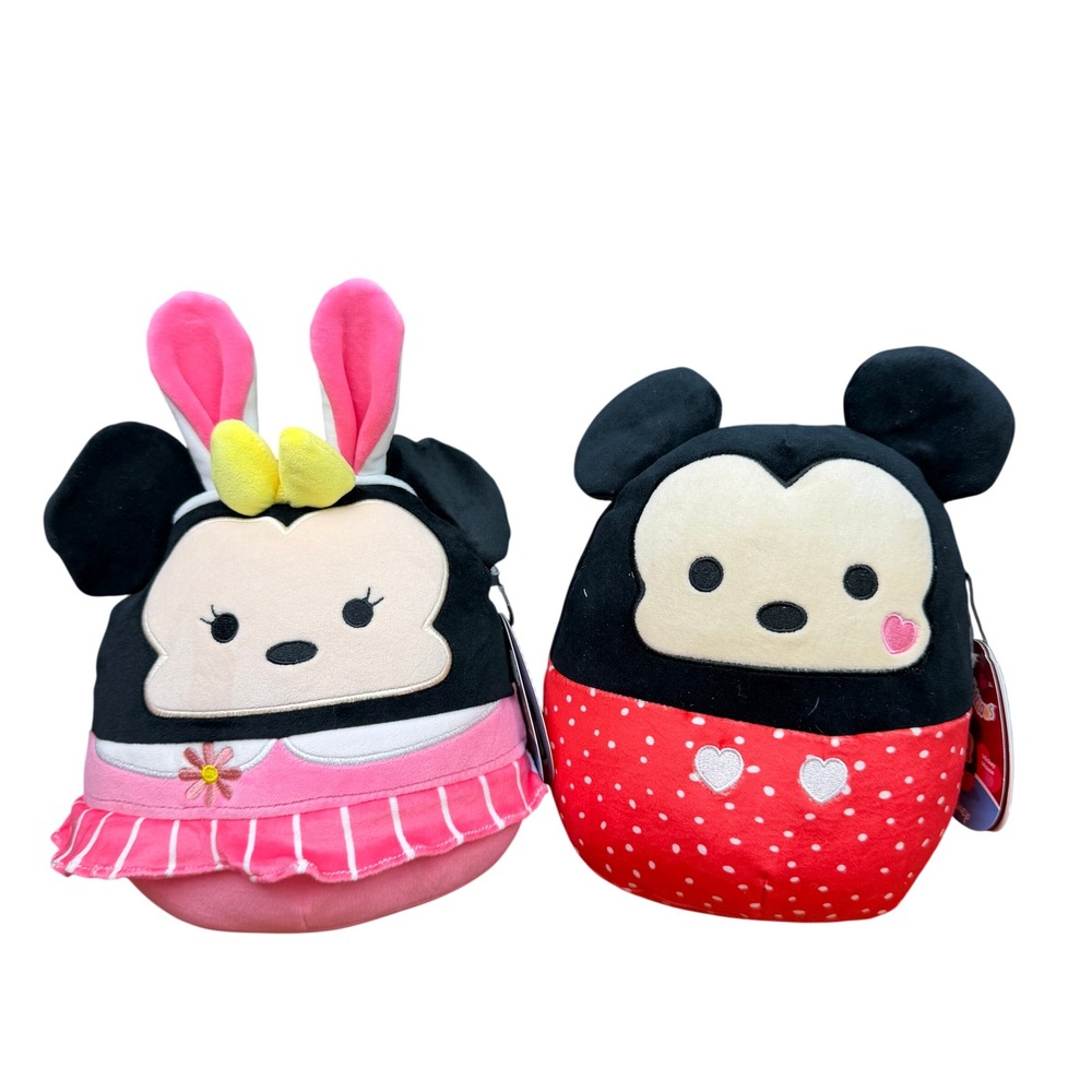 Squishmallows Disney Mickey Valentine Minnie Easter 8 Stuffed Plush Doll Lot NWT